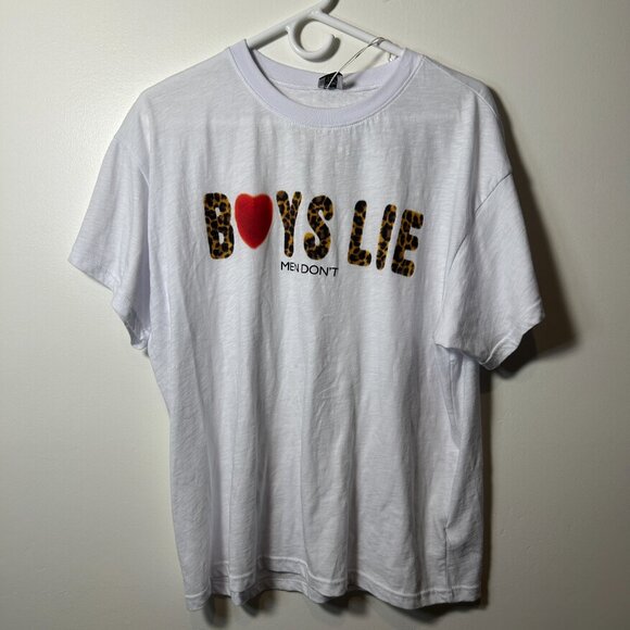 Boys Lie Tops - Boys Lie Caitlyn Coded Boyfriend T-Shirt Size S/M